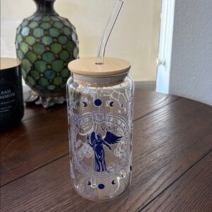 Virgo Zodiac Glass Tumbler with Straw